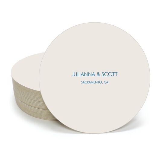 Small Text Round Coasters